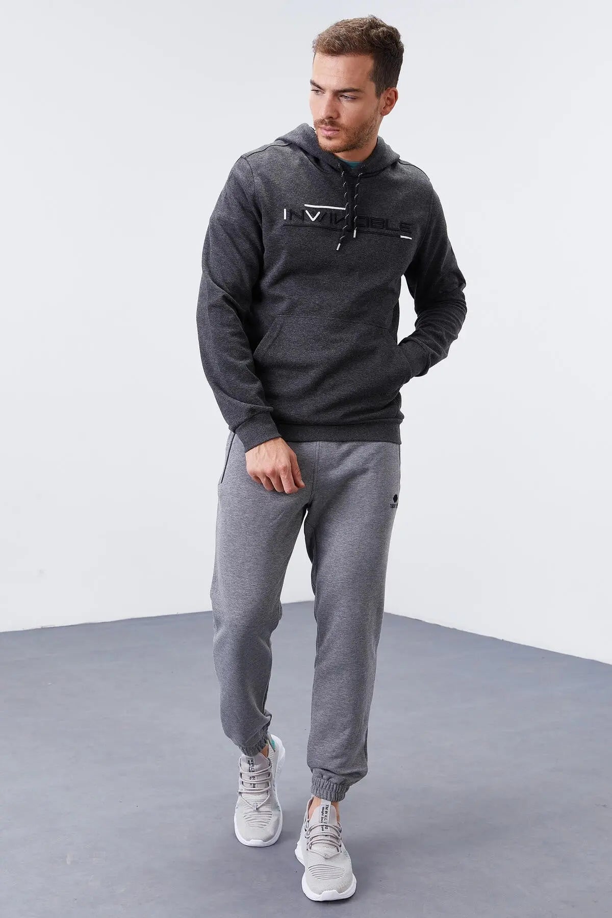 kanguru cep standart kalip kapüşonlu erkek sweatshirt - 87883 - Justyol