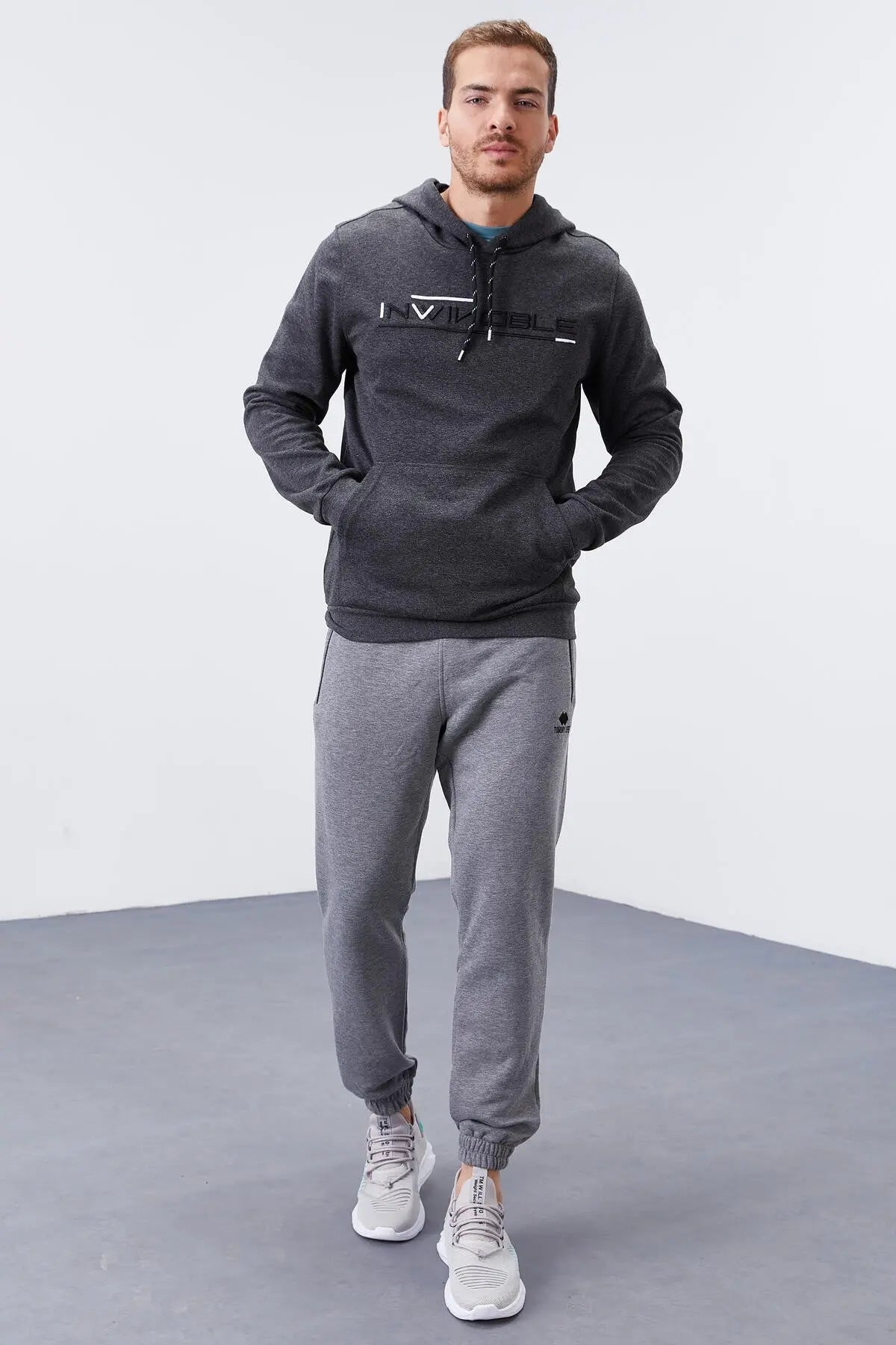kanguru cep standart kalip kapüşonlu erkek sweatshirt - 87883 - Justyol