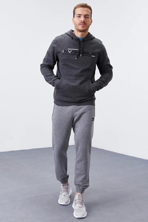 kanguru cep standart kalip kapüşonlu erkek sweatshirt - 87883 - Justyol