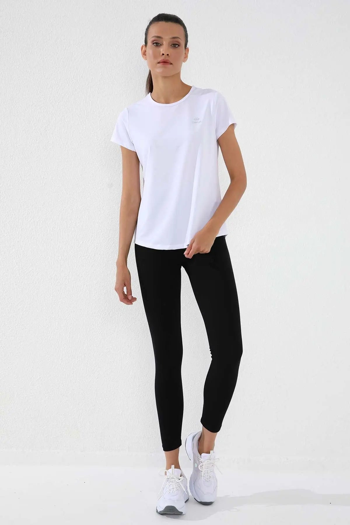 basic kisa kol standart kalip o yaka kadin t-shirt - 97144 - Justyol