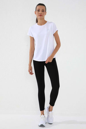 basic kisa kol standart kalip o yaka kadin t-shirt - 97144 - Justyol