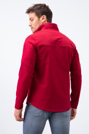 fermuarli dik yaka su ve rüzgar geçirmez softshell erkek mont - 88050 - Justyol