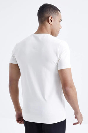 basic kisa kol standart kalip v yaka erkek t-shirt - 87912 - Justyol