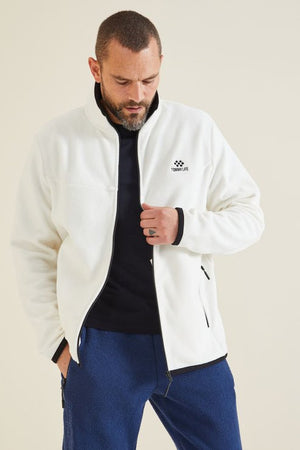 yazi nakişli dik yaka fermuarli standart kalip erkek sweatshirt polar - 87992 - Justyol