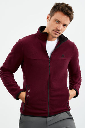 yazi nakişli dik yaka fermuarli standart kalip erkek sweatshirt polar - 87992 - Justyol