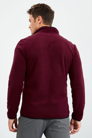 yazi nakişli dik yaka fermuarli standart kalip erkek sweatshirt polar - 87992 - Justyol