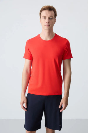 erkek basic kisa kol standart kalip o yaka t-shirt - 87911 - Justyol