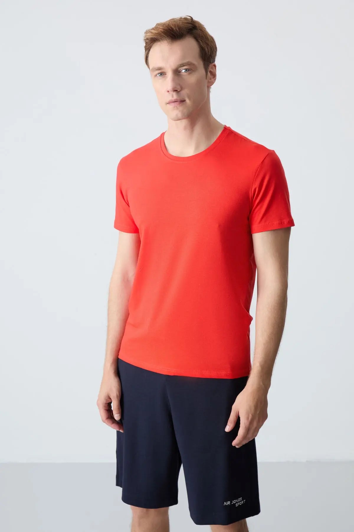 erkek basic kisa kol standart kalip o yaka t-shirt - 87911 - Justyol