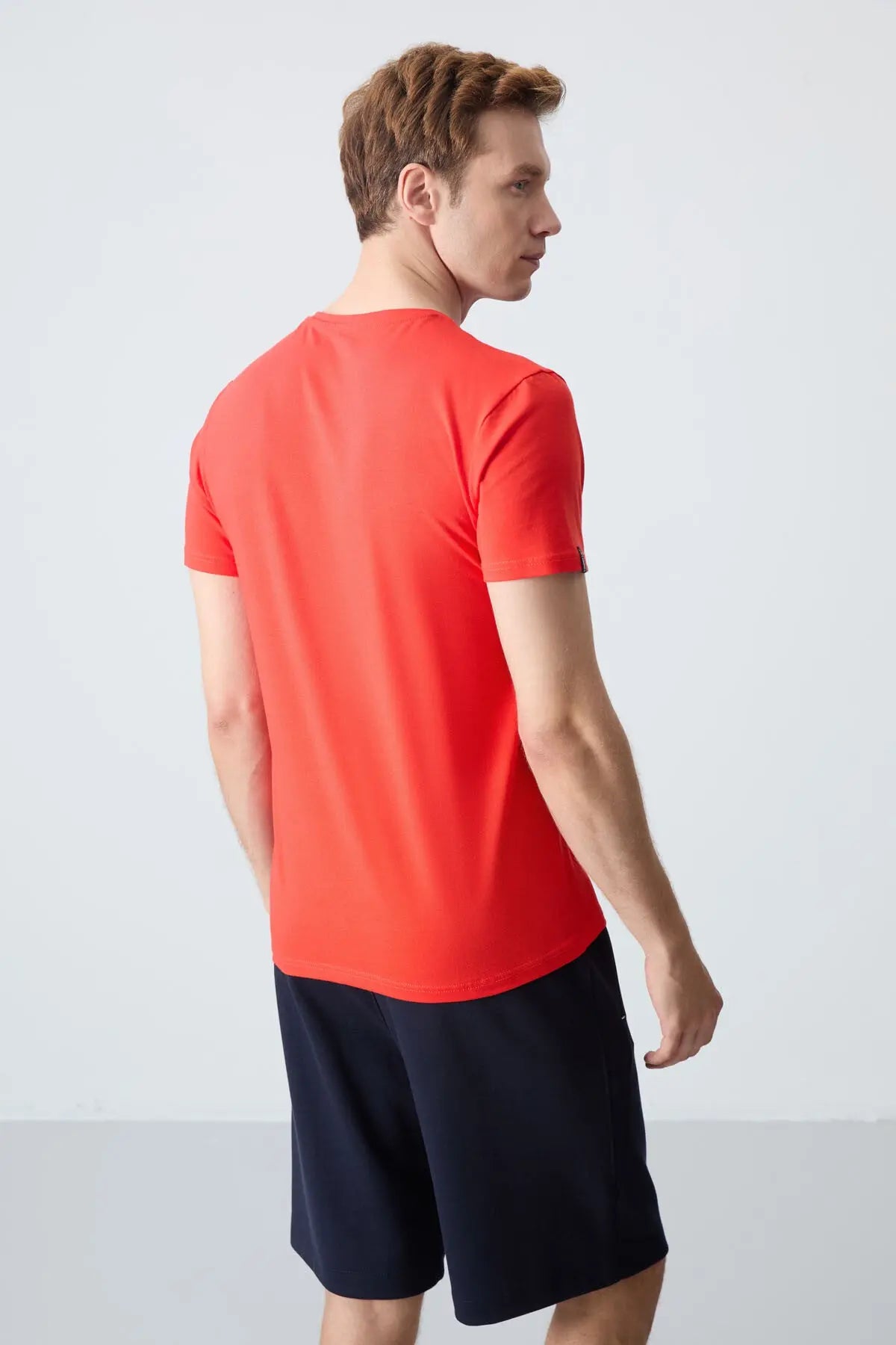 erkek basic kisa kol standart kalip o yaka t-shirt - 87911 - Justyol