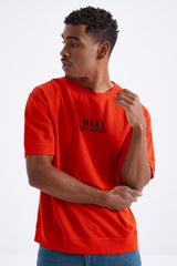 mars yazi nakişli o yaka erkek oversize t-shirt - 88104