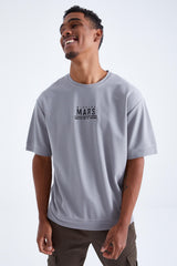 mars yazi nakişli o yaka erkek oversize t-shirt - 88104