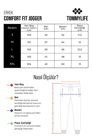bağcikli şerit detayli rahat kalip erkek eşofman alt - 82100 - Justyol