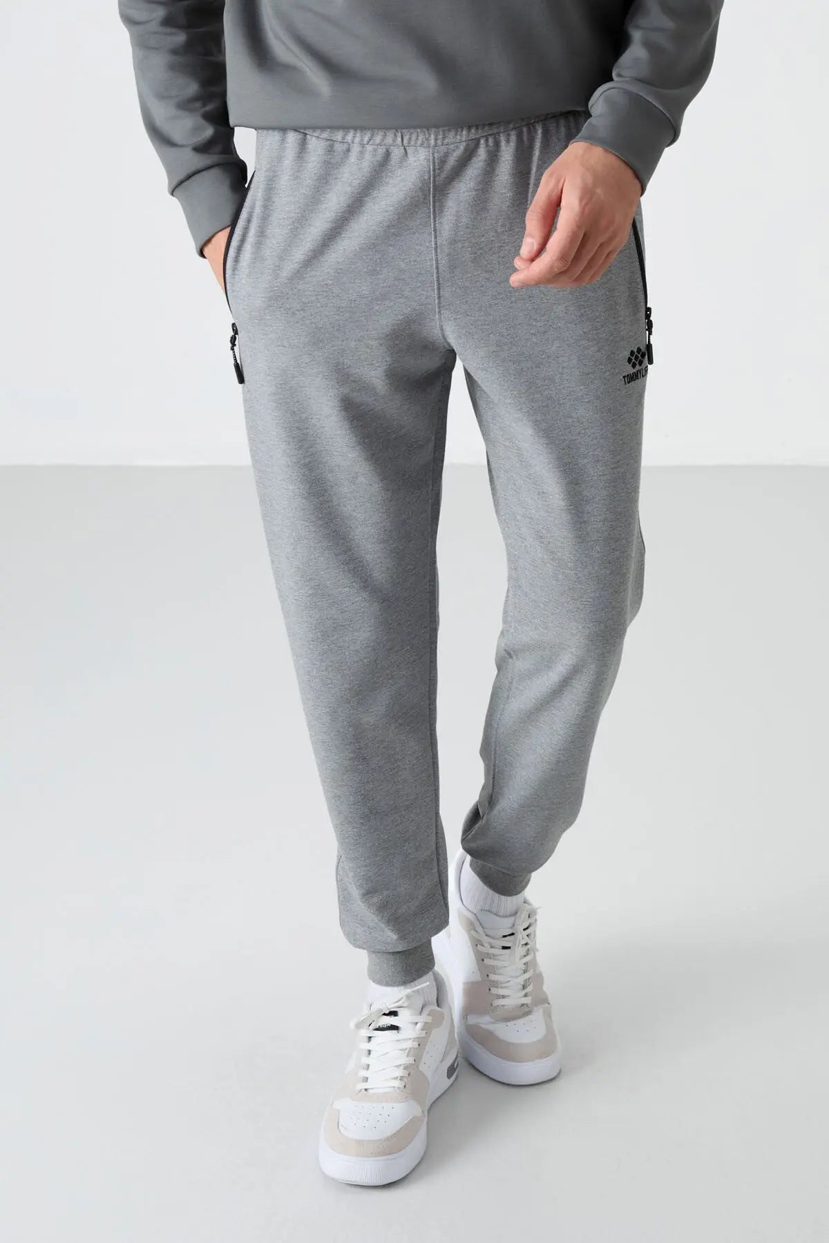fermuar cepli standart kalip jogger erkek eşofman alt - 84587 - Justyol