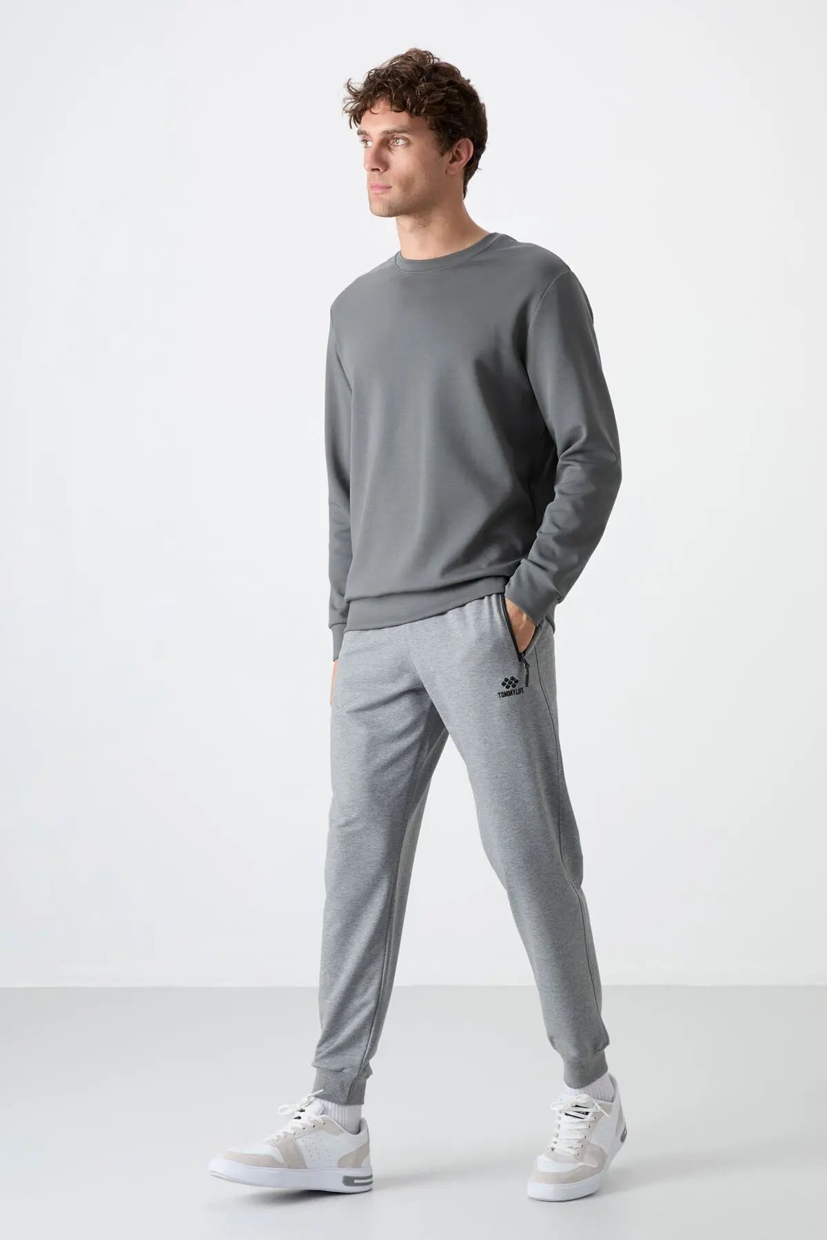 fermuar cepli standart kalip jogger erkek eşofman alt - 84587 - Justyol