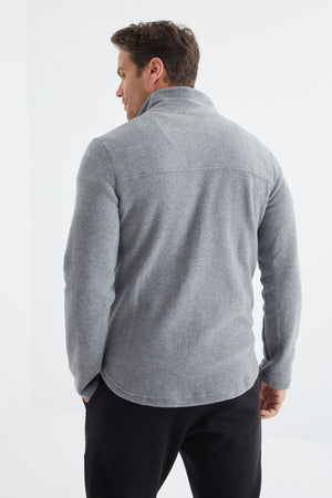 fermuarli dik yaka standart kalip erkek polar sweatshirt - 88134 - Justyol