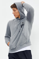 ön ve sirt baskili kapüşonlu rahat form erkek sweatshirt - 88017 - Justyol