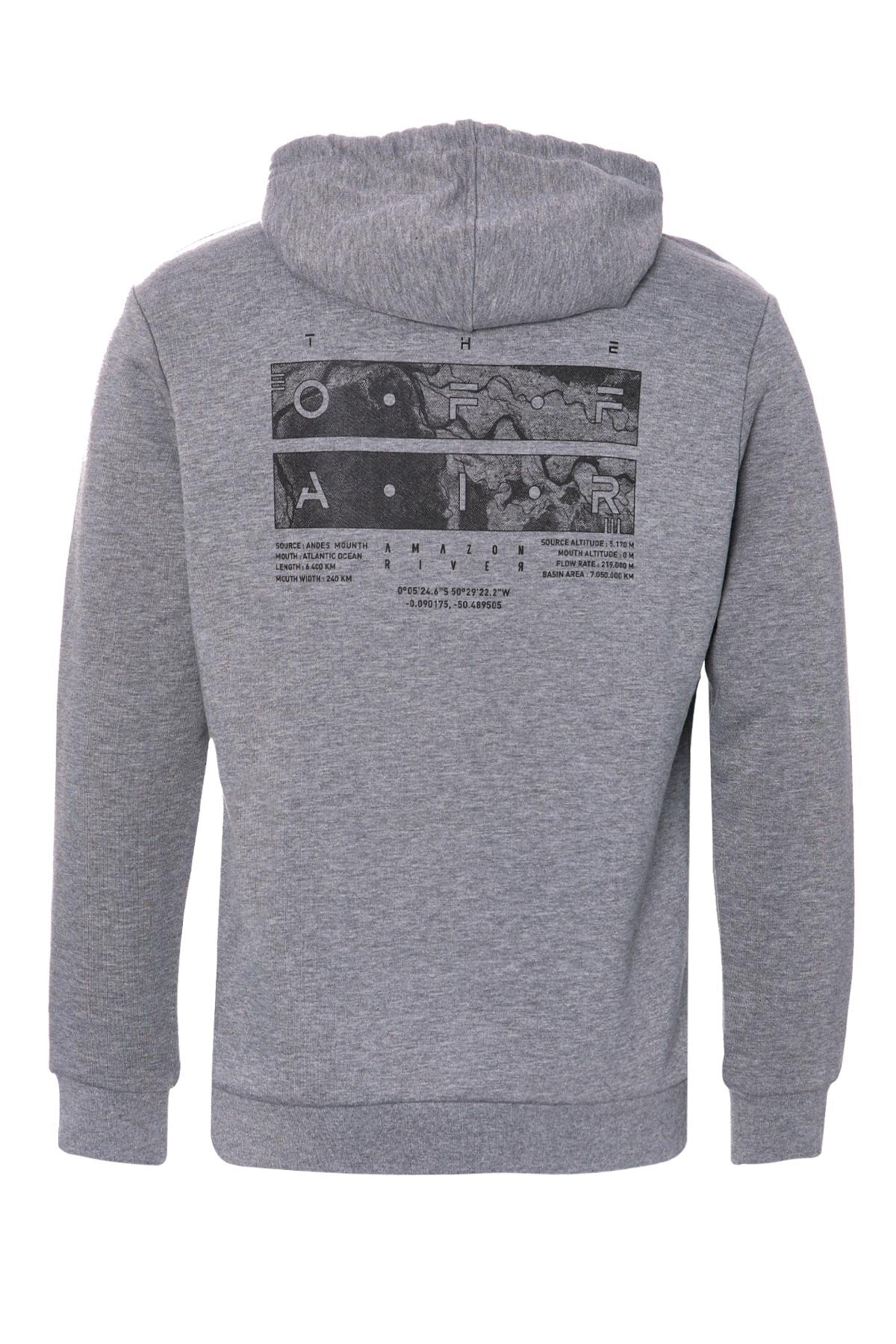 ön ve sirt baskili kapüşonlu rahat form erkek sweatshirt - 88017 - Justyol