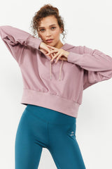 omuz büzgü detayli balon kol rahat form kadin sweatshirt - 97166 - Justyol