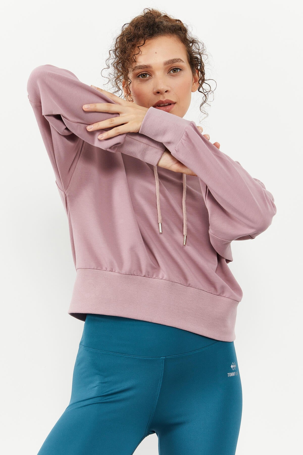 omuz büzgü detayli balon kol rahat form kadin sweatshirt - 97166 - Justyol