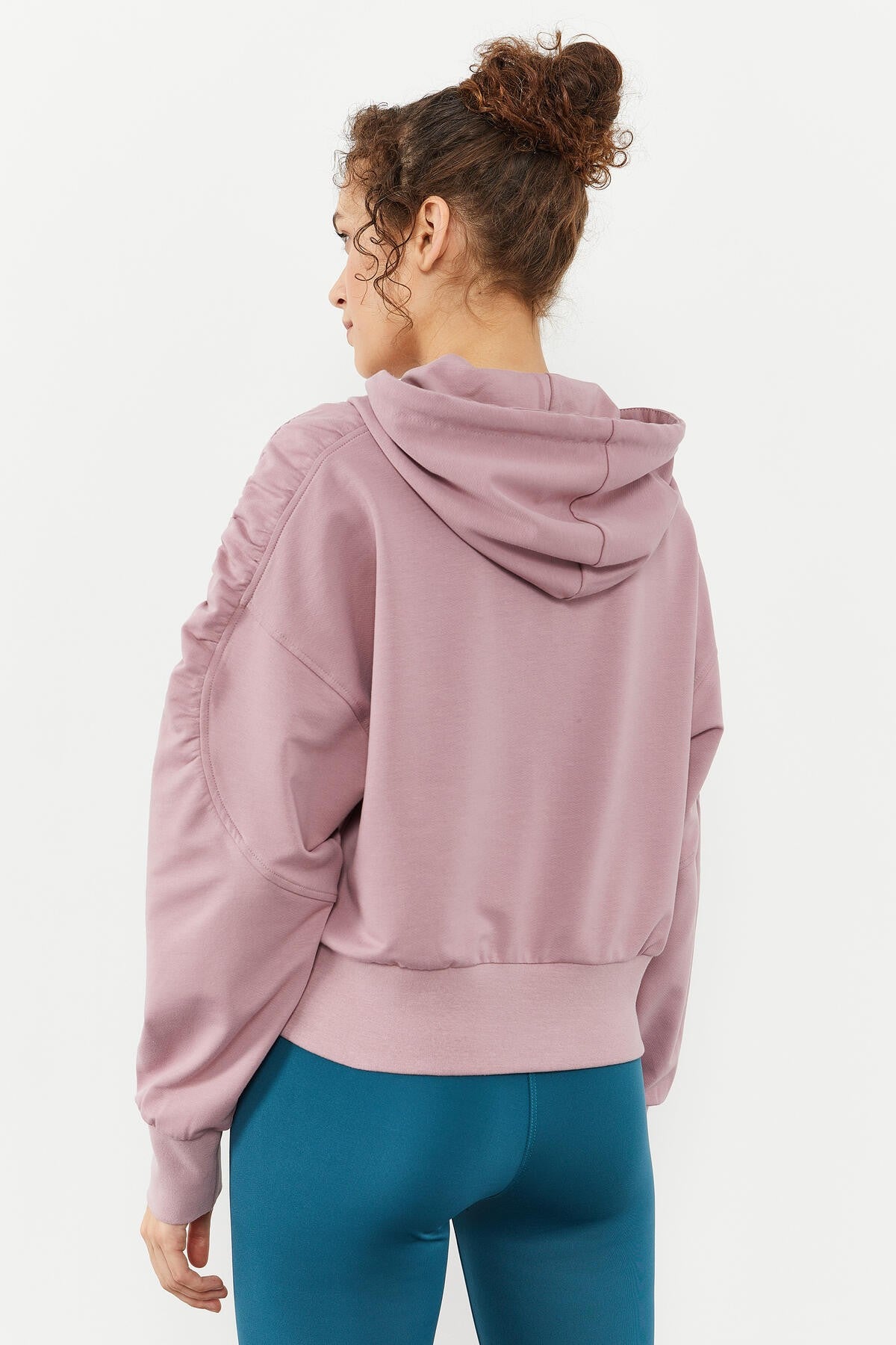 omuz büzgü detayli balon kol rahat form kadin sweatshirt - 97166 - Justyol