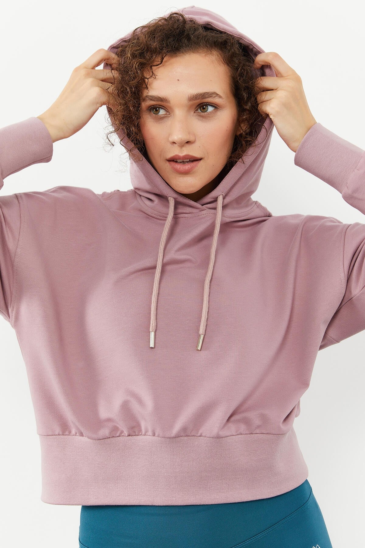 omuz büzgü detayli balon kol rahat form kadin sweatshirt - 97166 - Justyol