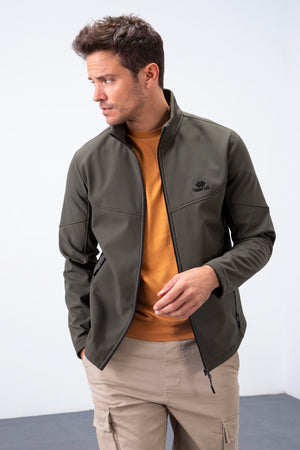 fermuarli dik yaka su ve rüzgar geçirmez softshell erkek mont - 88050 - Justyol