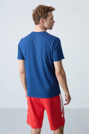 basic kisa kol standart kalip v yaka erkek t-shirt - 87912 - Justyol