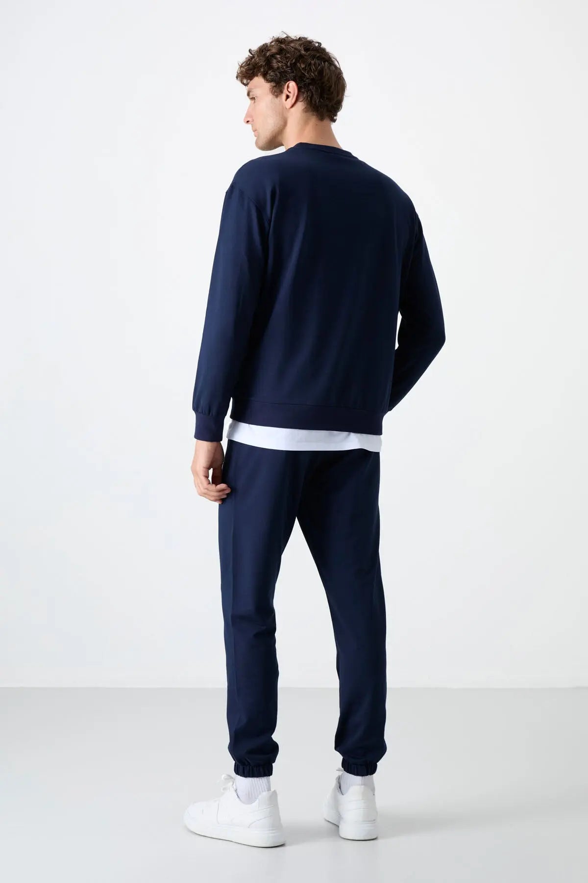 casual o yaka lastik paça erkek oversize eşofman takimi - 85120 - Justyol