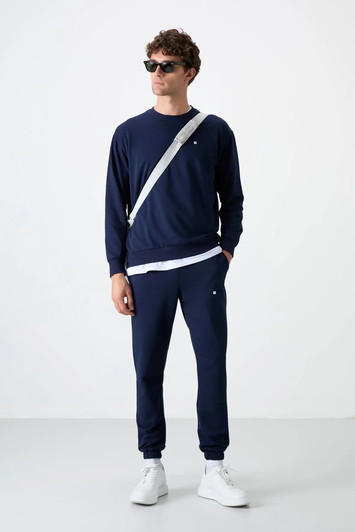 casual o yaka lastik paça erkek oversize eşofman takimi - 85120 - Justyol