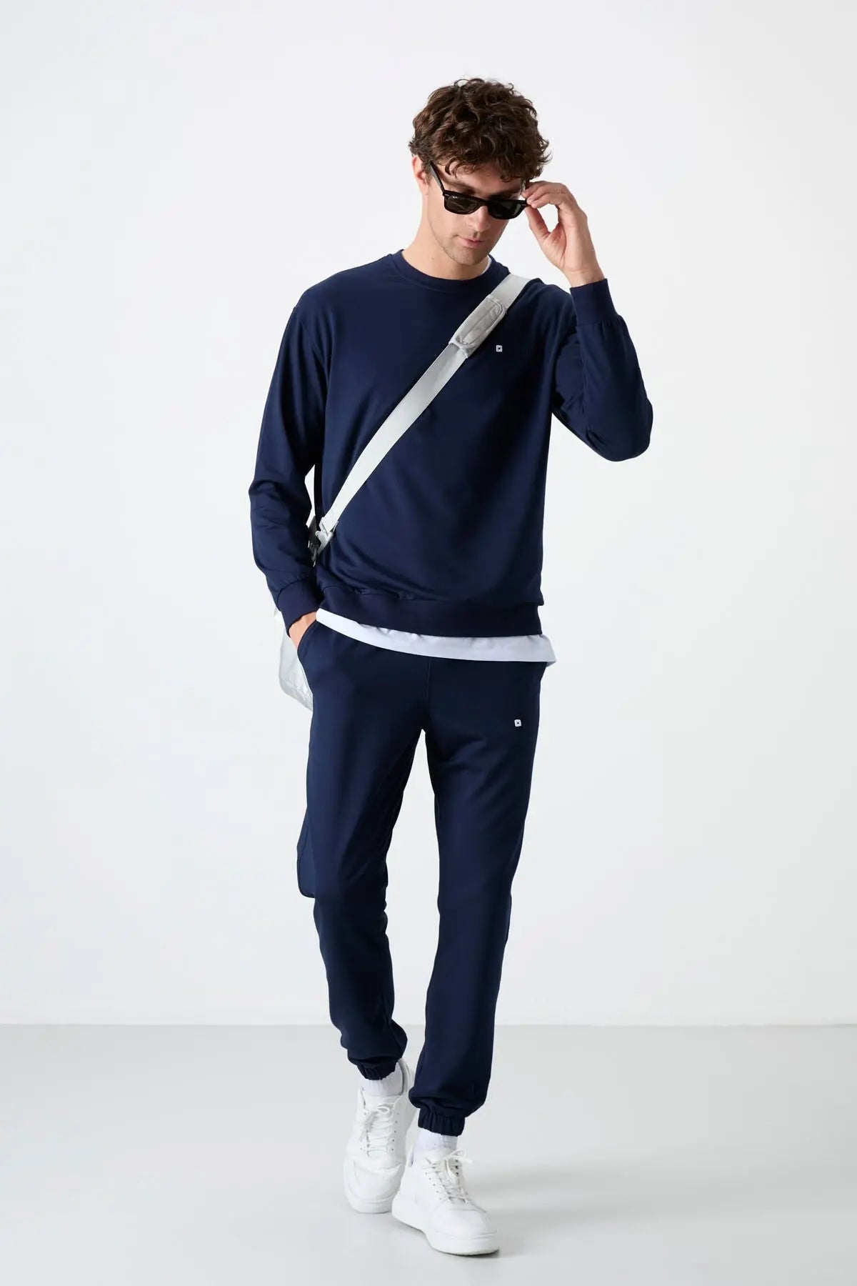 casual o yaka lastik paça erkek oversize eşofman takimi - 85120 - Justyol
