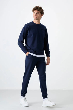 casual o yaka lastik paça erkek oversize eşofman takimi - 85120 - Justyol