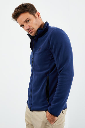yazi nakişli dik yaka fermuarli standart kalip erkek sweatshirt polar - 87992 - Justyol