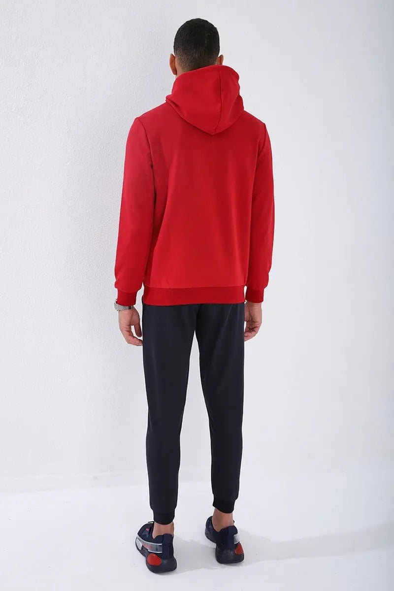 kamuflaj desen baskili standart kalip kapüşonlu erkek sweatshirt - 87884 - Justyol