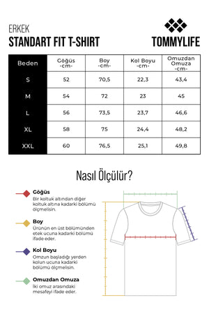 ön cep detayli baskili standart kalip erkek t-shirt - 88200 - Justyol
