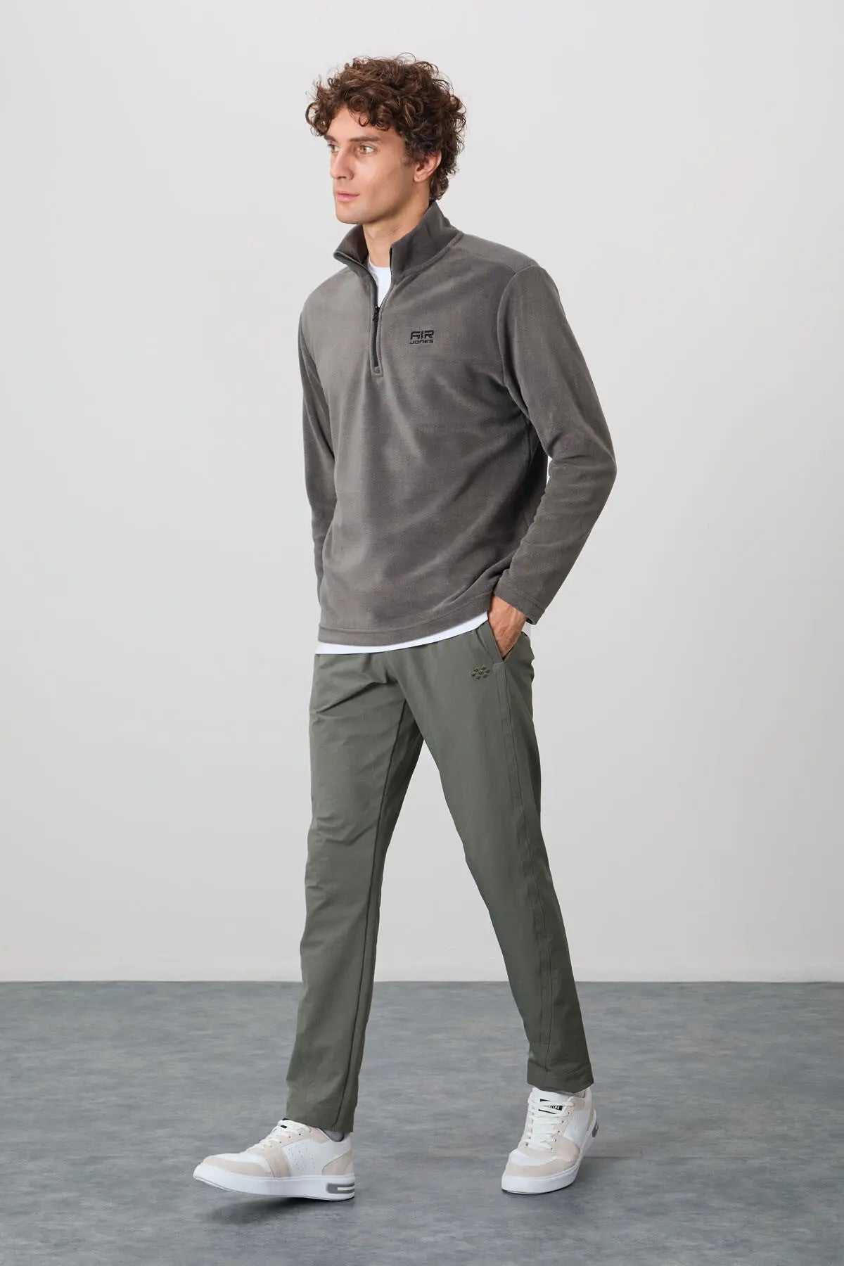 riverdik yaka erkek polar sweatshirt - 88310 - Justyol
