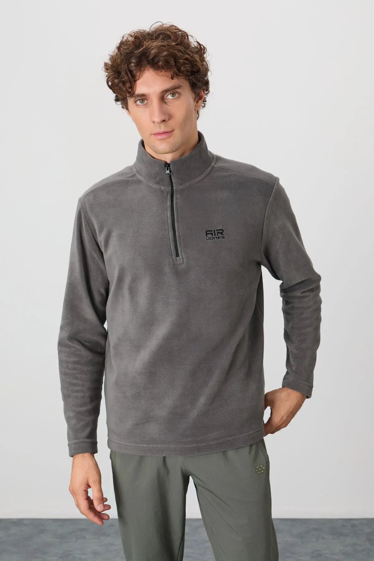 riverdik yaka erkek polar sweatshirt - 88310 - Justyol