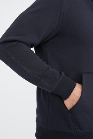 basic kapüşonlu rahat form nakiş detayli fermuarli erkek sweatshirt - 88035 - Justyol