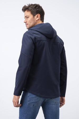 fermuarli kapüşonlu su ve rüzgar geçirmez softshell erkek mont - 88051 - Justyol