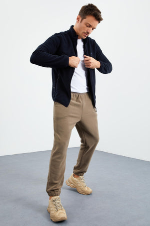 fermuarli sweatshirt slim fit dik yaka erkek polar - 87270 - Justyol