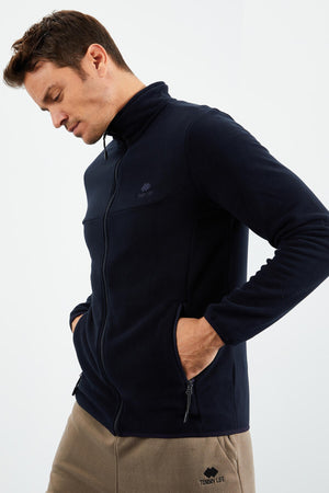 fermuarli sweatshirt slim fit dik yaka erkek polar - 87270 - Justyol
