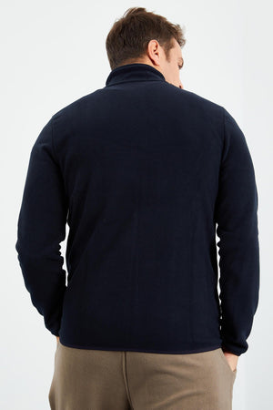 fermuarli sweatshirt slim fit dik yaka erkek polar - 87270 - Justyol
