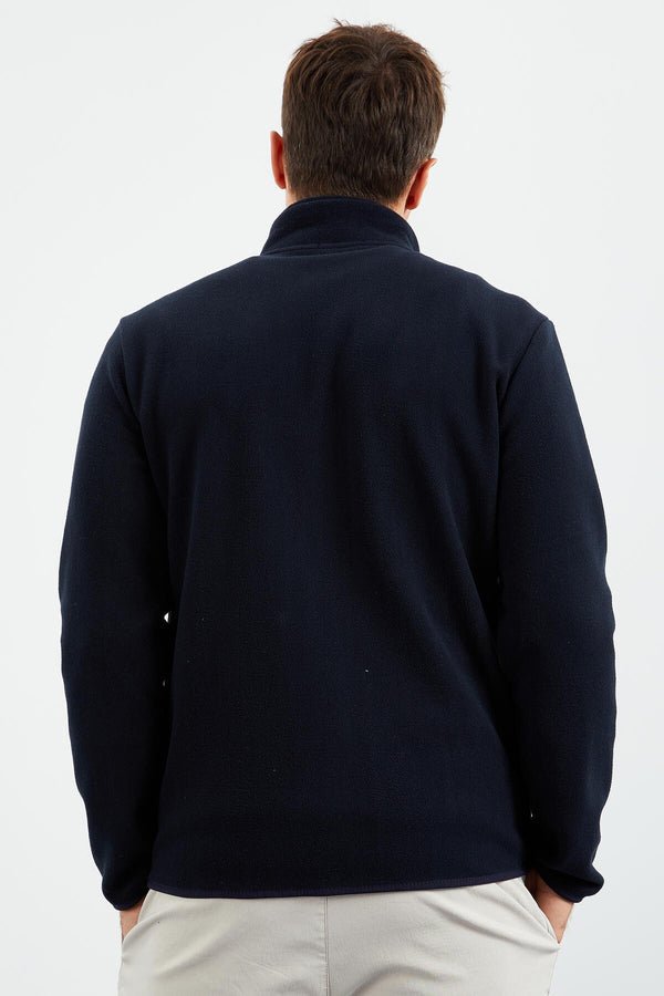 yazi nakişli dik yaka fermuarli standart kalip erkek sweatshirt polar - 87992 - Justyol
