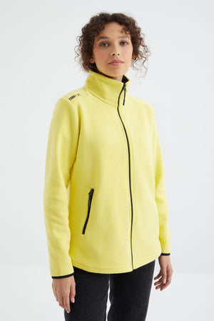 dik yaka fermuarli rahat form kadin polar sweatshirt - 97173 - Justyol