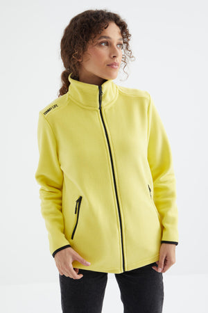 dik yaka fermuarli rahat form kadin polar sweatshirt - 97173 - Justyol