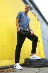 basic logolu standart kalip triko polo yaka erkek t-shirt - 87748 - Justyol