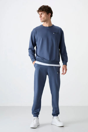 casual o yaka lastik paça erkek oversize eşofman takimi - 85120 - Justyol