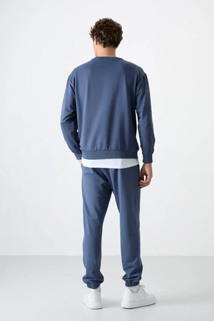 casual o yaka lastik paça erkek oversize eşofman takimi - 85120 - Justyol