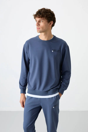 casual o yaka lastik paça erkek oversize eşofman takimi - 85120 - Justyol