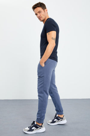 gizli fermuarli rahat form jogger polar erkek eşofman alt - 84866 - Justyol
