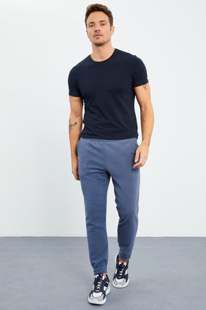 gizli fermuarli rahat form jogger polar erkek eşofman alt - 84866 - Justyol